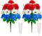 2Bundles Patriotic Artificial Flowers Red White and Blue Flowers 4th of July Flowers Silk Flowers Arrangement